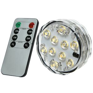 Подводный светильник для вазы Огни Атлантиды 7 см, 10 тёплых белых LED ламп, пульт управления, на батарейках (Kaemingk, Нидерланды). Артикул: 896015