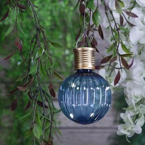 Подвесной светильник на солнечной батарее Solar Jar 11*8 см с теплыми белыми LED, синий, IP44 Kaemingk фото 1