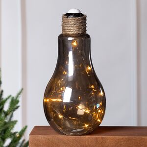 Декоративный светильник-лампочка Smoky Light 22 см, теплые белые LED, на батарейках, IP20 Kaemingk фото 1