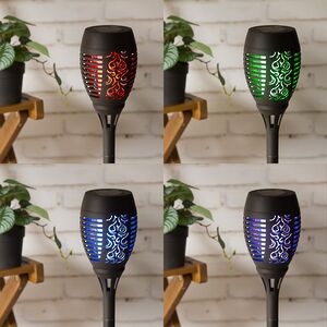 Садовый фонарь на солнечной батарее Solar Samoa 49*10 см, RGB LED с эффектом живого пламени, IP44 Kaemingk (Кейминг) фото 9