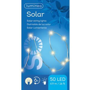 Гирлянда на солнечной батарее Роса Solar Sparkle 4.9 м, 50 теплых белых LED ламп, серебряная проволока, контроллер, IP44 Kaemingk (Кейминг) фото 3