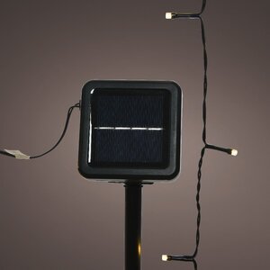 Гирлянда на солнечной батарее Lumineo Solar Caro 9.9 м, 100 теплых белых LED ламп, черный ПВХ, контроллер, IP44 Kaemingk фото 2