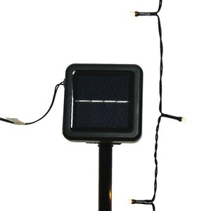 Гирлянда на солнечной батарее Lumineo Solar Caro 9.9 м, 100 теплых белых LED ламп, черный ПВХ, контроллер, IP44 Kaemingk фото 3
