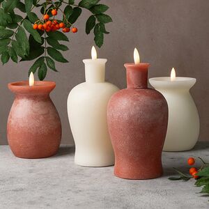 Светодиодная свеча с имитацией пламени Pieta: Bandini Crema 16 см на батарейках Kaemingk фото 4