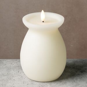 Светодиодная свеча с имитацией пламени Pieta: Bandini Crema 16 см на батарейках