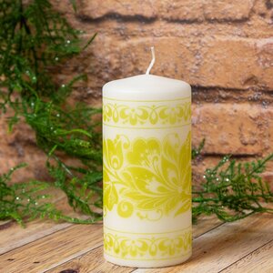 Декоративная свеча Золотые цветы 125*60 мм Омский Свечной фото 1