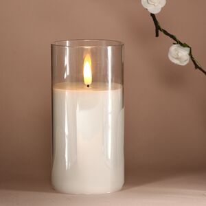 Светодиодная свеча в колбе Воображение 15*7 см, мерцание, на батарейках, таймер (EDG, Италия). Артикул: 612986-10