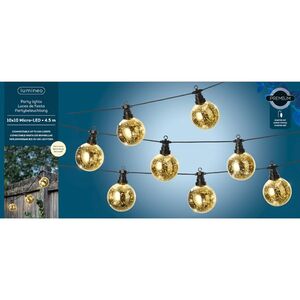 Гирлянда из лампочек Mercury, 10 ламп, теплые белые микро LED, 4.5 м, черный ПВХ, соединяемая, IP44 Kaemingk фото 14
