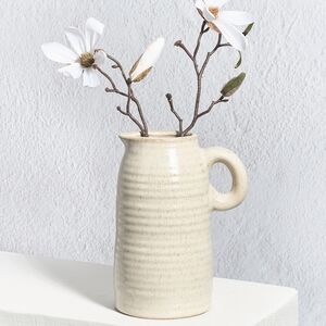 Керамическая ваза-кувшин Стэнли 17 см бежевая