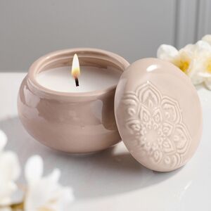 Ароматическая свеча Barnsley Sandalwood 9 см бежевая