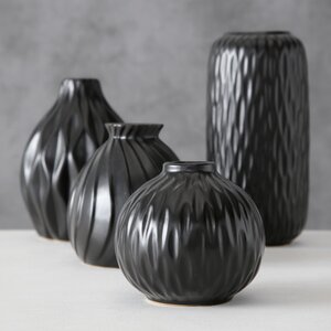 Фарфоровые вазы для цветов Masconni Black Pearl 9-19 см, 4 шт Boltze фото 2