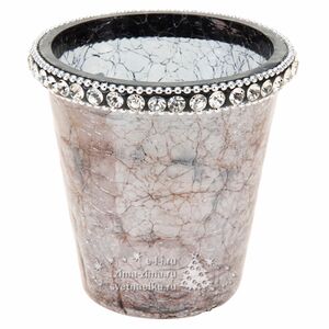 Подсвечник винтажный Зимний со стразами 7*8 см мраморный (Koopman, Нидерланды). Артикул: A54006530