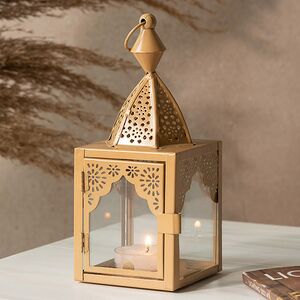 Металлический подсвечник-фонарь Шанклин 17 см бежевый (Koopman, Нидерланды). Артикул: A65006010-2