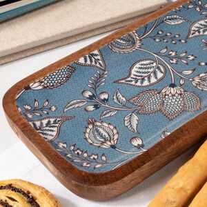 Сервировочное блюдо Фиори ди Манго 30*10 см синее, дерево Koopman (Купман) фото 3