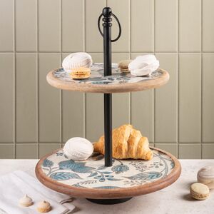 Фруктовница двухярусная White Fiori di Mango 43 см, дерево (Koopman, Нидерланды). Артикул: A67103080-1