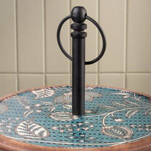 Фруктовница двухярусная Фиори ди Манго 43 см синяя, дерево Koopman (Купман) фото 4