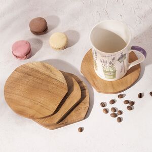 Подставка из дерева Acacia 10 см круглая, 4 шт (Koopman, Нидерланды). Артикул: A68100160-1