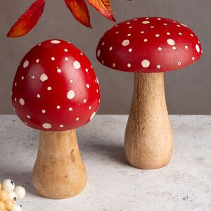 Набор декоративных фигурок Мухоморы 15 см, 2 шт (Koopman, Нидерланды). Артикул: A68100485-набор