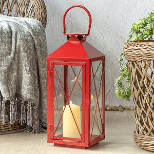 Металлический подсвечник фонарь Блюмберг 47 см красный (Koopman, Нидерланды). Артикул: AAE331250-1