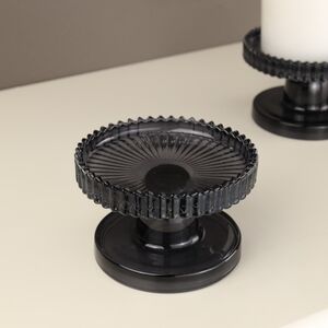 Стеклянный подсвечник Flosso 10 см черный Koopman (Купман) фото 2