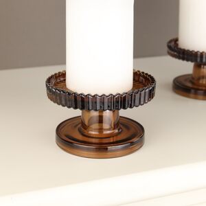 Стеклянный подсвечник Flosso 10 см янтарный (Koopman, Нидерланды). Артикул: AAE430570-3