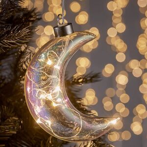 Подвесной светильник Месяц Эмеральдо 17 см жемчужный, на батарейках (Koopman, Нидерланды). Артикул: ABR705370