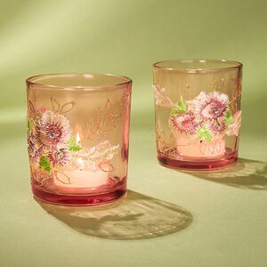 Стеклянный подсвечник Версальский сад 8 см, розовый Koopman фото 4