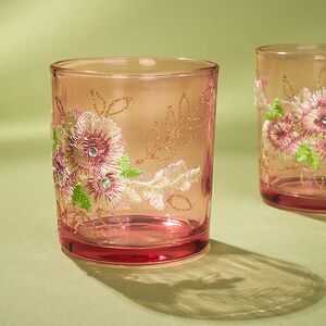 Стеклянный подсвечник Версальский сад 8 см, розовый Koopman фото 2