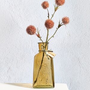 Стеклянная ваза-бутылка Веридиан Блум 19 см охровая