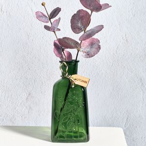 Стеклянная ваза-бутылка Веридиан Блум 19 см оливковая