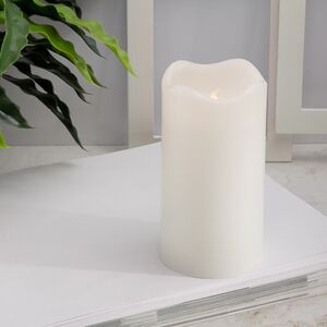 Светильник свеча восковая с мерцающим пламенем 13*7 см белая на батарейках, таймер Koopman фото 3