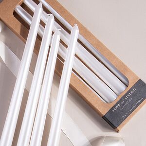 Набор столовых свечей Shannon 30 см белый металлик, 4 шт Koopman фото 2