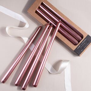 Набор столовых свечей Shannon 30 см розовый металлик, 4 шт