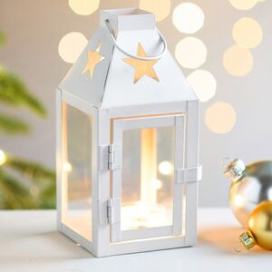 Подсвечник-фонарь Ипсвич - Звездное небо 17 см белый (Koopman, Нидерланды). Артикул: ACC365060-1