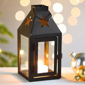 Подсвечник-фонарь Ипсвич - Звездное небо 17 см черный (Koopman, Нидерланды). Артикул: ACC365060-3