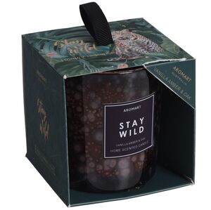 Ароматическая свеча в стакане Stay Wild - Ванильная Амбра и Дуб 8 см (Koopman, Нидерланды). Артикул: ACC677240-1