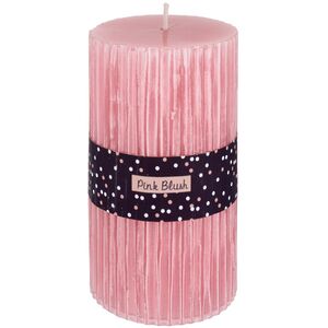 Свеча рифленая Caramella 12*7 см, розовая (Koopman, Нидерланды). Артикул: ACC680090-3