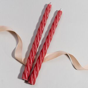 Витые свечи Bella Luce 25 см красные, 2 шт