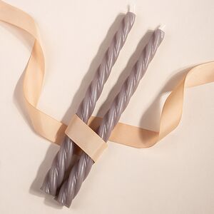 Витые свечи Bella Luce 25 см серые, 2 шт