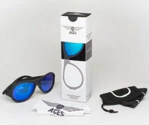 Солнцезащитные очки для подростков Babiators Aces. Спецназ, 6-14 лет, чёрный, cиние линзы Babiators фото 4