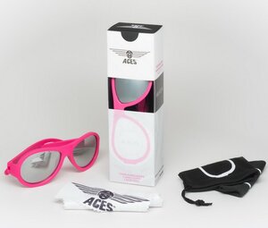 Солнцезащитные очки для подростков Babiators Aces. Поп-звезда, 6-14 лет, розовый, зеркальные линзы Babiators фото 4