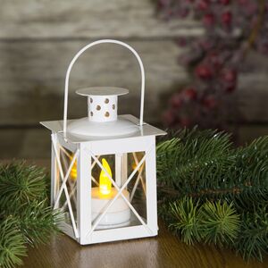 Подсвечник фонарь Стокгольм 11*8 см белый (Koopman, Нидерланды). Артикул: ADA000230