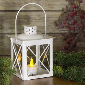 Подсвечник фонарь Стокгольм 15*12 см белый (Koopman, Нидерланды). Артикул: ADA000250