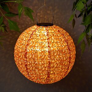 Китайский фонарик на солнечной батарее Solar Barton Stacy 30 см оранжевый, IP44