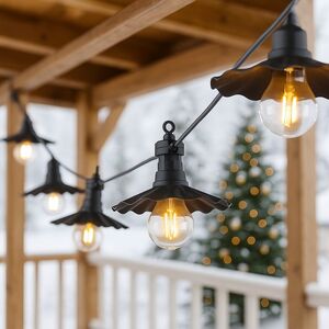 Гирлянда из лампочек Аркадия 2.5 м, 6 ламп, теплые белые LED, черный ПВХ, IP44