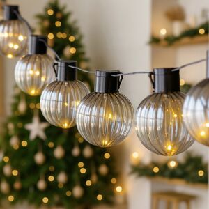 Гирлянда из лампочек Pereira 1.8 м, 10 ламп, теплые белые LED, черный ПВХ, IP44 Koopman фото 9