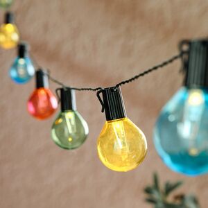 Гирлянда из лампочек Solar Latimer на солнечной батарее, 20 разноцветных ламп с теплым белым светом, 2 м, черный ПВХ, IP44