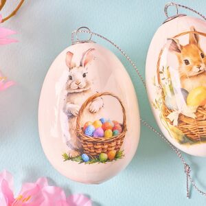 Пасхальные украшения Яйца: Кролики Кузя и Зюзя 7 см, 2 шт Koopman (Купман) фото 2