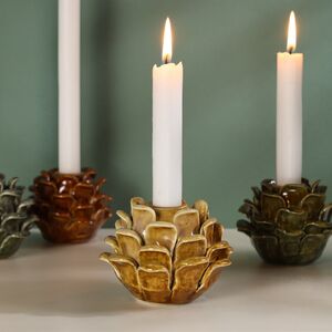 Керамический подсвечник Pomme de Pin 9 см бежевый (Koopman, Нидерланды). Артикул: ALX618790-2