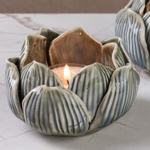 Керамический подсвечник Лотос 9 см шалфейный